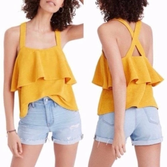 Madewell Tops - Madewell Tiered Tank in Tungsten Glow